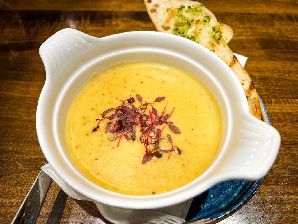 Potato Beer Cheese Soup in a bowl.