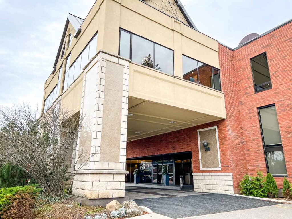 The outside main entrance of the Nottawasaga Inn in Alliston.