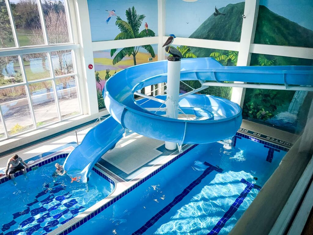 Slide in the indoor pool.