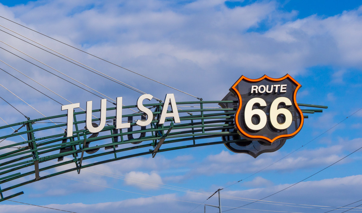 Route 66 gate in Tulsa.