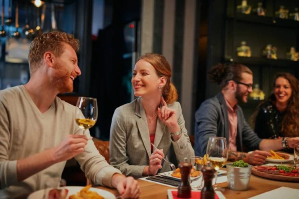 Couple dining at the restaurant.