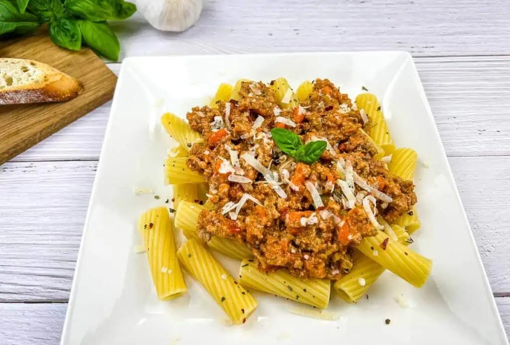 Bolognese Sauce on pasta.