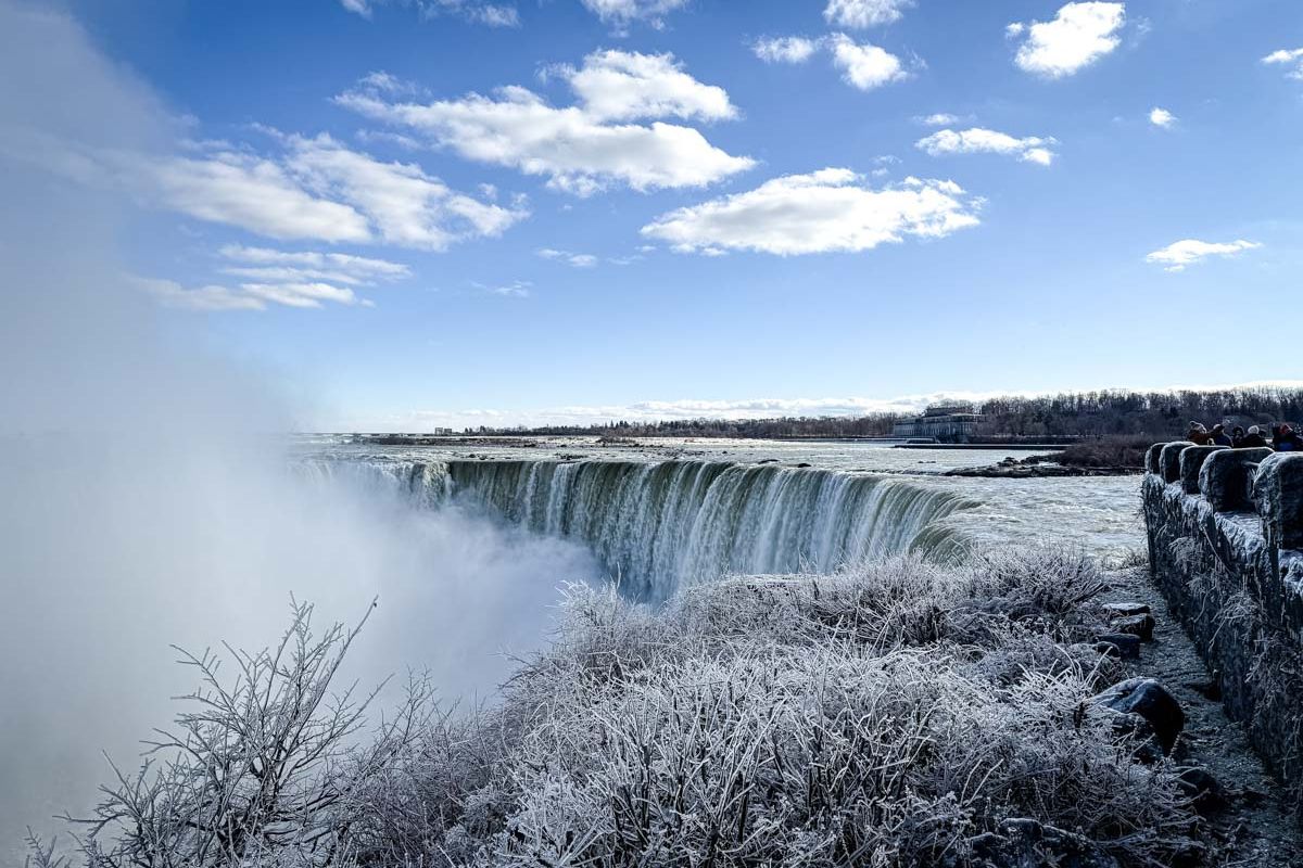 Photo of Niagara Falls on winter.