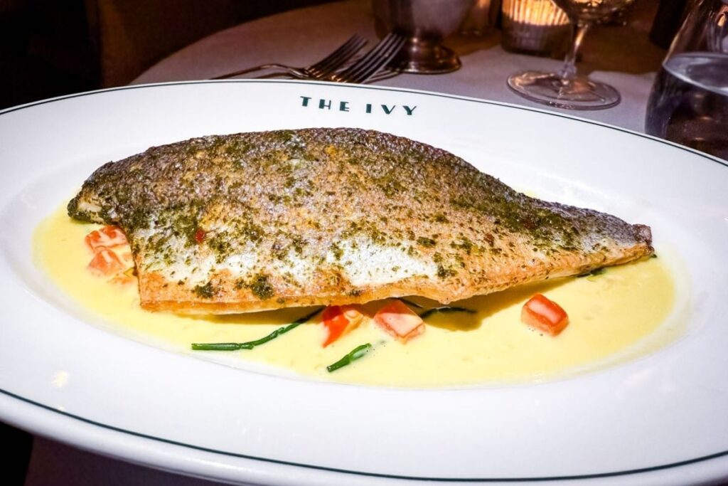 Photo of fish dish at Ivy Market Grill in London.