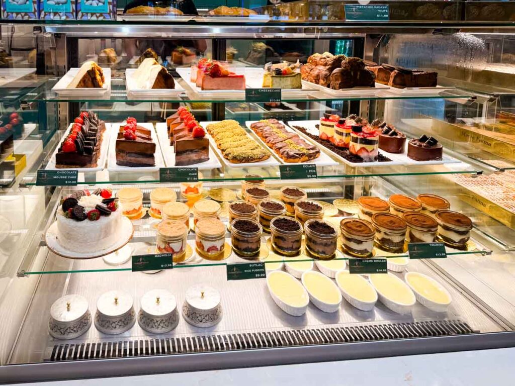 Cakes and pastries in Mama Fatma's Turkish Restaurant.