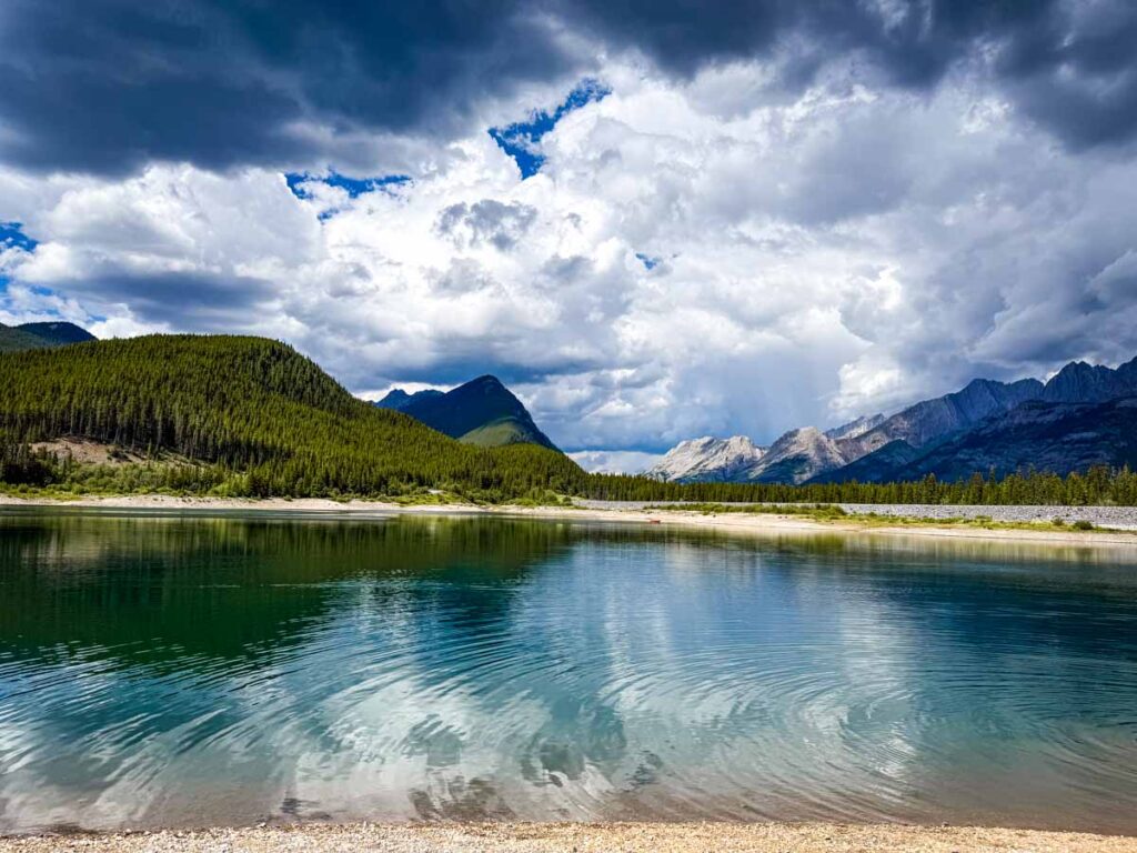 Kananaskis Lake scenic view.