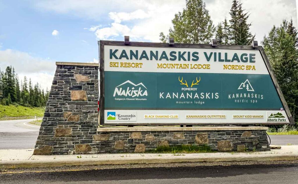 Kananaskis Village signage.