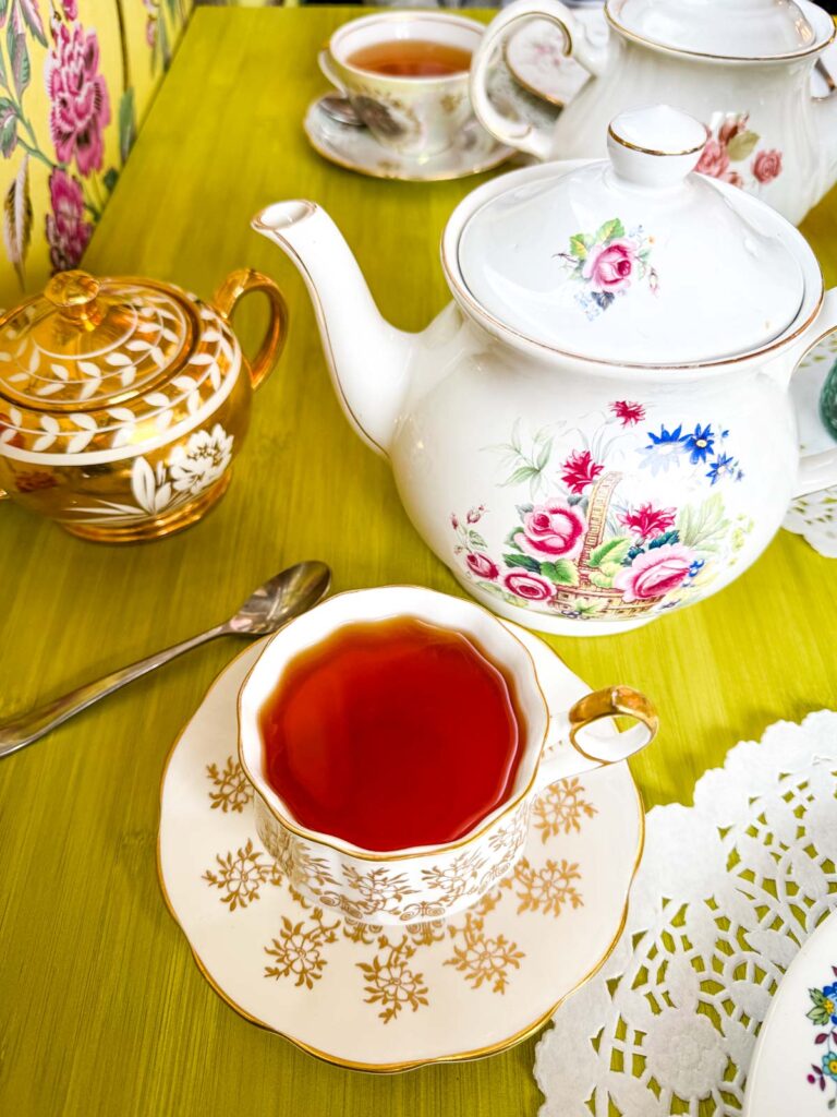 Cup of freshly brewed tea served at Abigail&rsquo;s Tea House.
